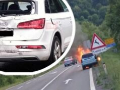 “Saobraćajna tragedija kod Konjica: Otac gasio požar, kamion udario u vozilo sa djetetom” požar vozilo kamion udar Konjic