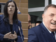 “‘Ne spominjite Dodikovo ime’: Vulićeva izvela protest na sjednici Parlamenta BiH” Vulićeva Dodik protest sjednica