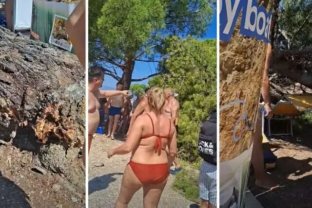 DRAMA NA PLAŽI: Bor se srušio na kupače, ima povrijeđenih (VIDEO)